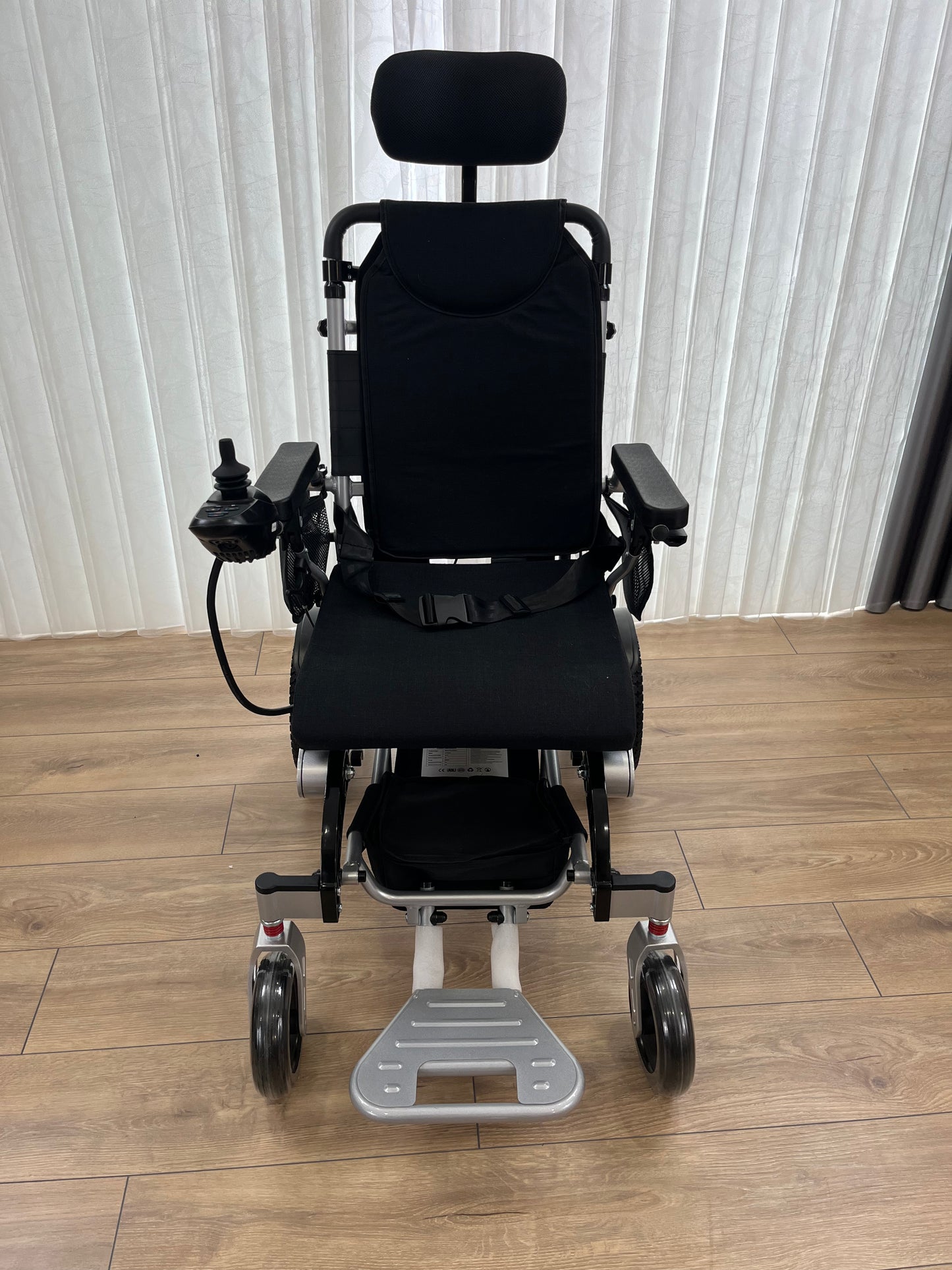TrueNorth TN02- Reclining Electric Wheelchair with Adjustable Headrest: Foldable, Long Range, All Terrain & Heavy-Duty | Dual Motor Power Airline Approved Wheelchair