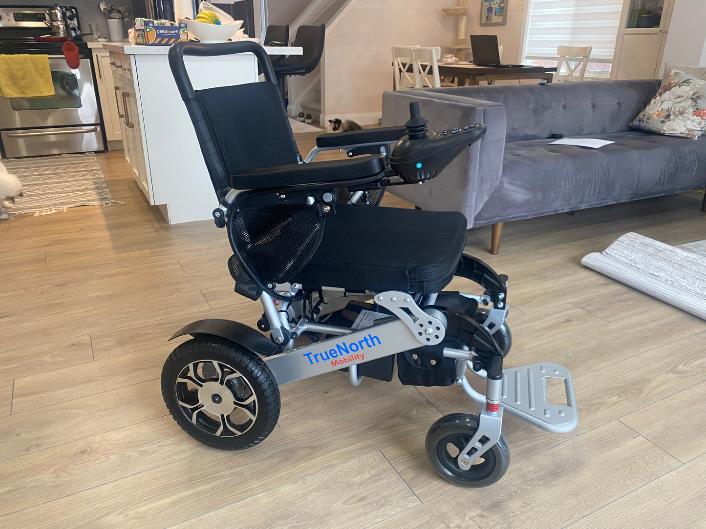 TrueNorth TN01-Automatic Fold-Unfold Electric Power Wheelchair: Lightweight, Auto Collapsible & All-Terrain | Dual 250W Motors, 10-Mile Range  Auto-fold Airline Approved Electric Wheelchair